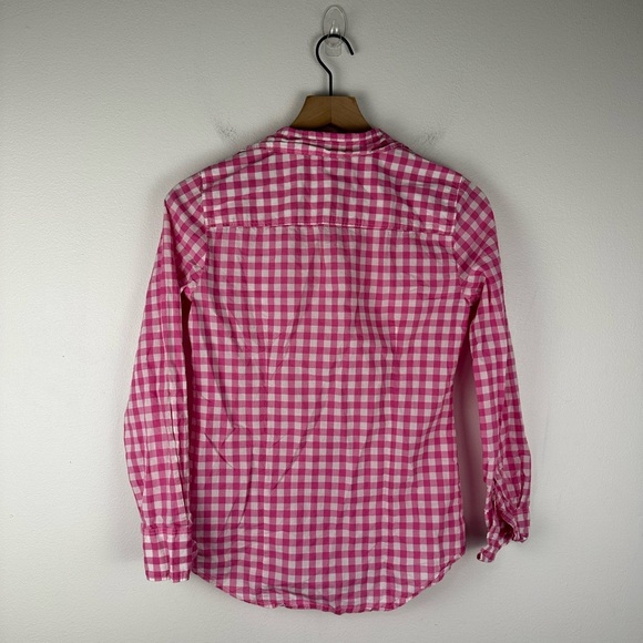 J Crew Pink Gingham lightweight cotton signature fit Button Shirt Women’s Sz XS - Picture 4 of 7